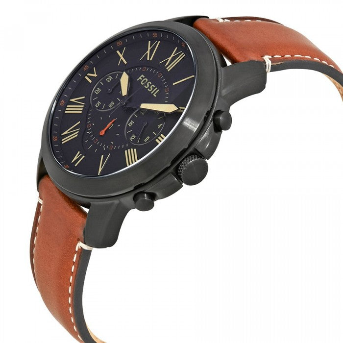 Fossil Grant Chronograph Black Dial Brown Leather Strap Watch for Men - FS5241 Buy Now By Fossil