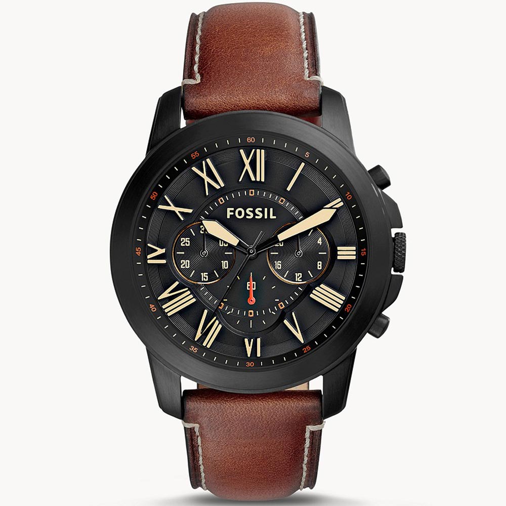 Fossil Grant Chronograph Black Dial Brown Leather Strap Watch for Men - FS5241 Buy Now By Fossil