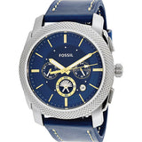 Fossil Machine Chronograph Blue Dial Blue Leather Strap Watch for Men - FS5262 Buy Now By Fossil