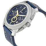 Fossil Machine Chronograph Blue Dial Blue Leather Strap Watch for Men - FS5262 Buy Now By Fossil