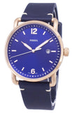 Fossil The Commuter Blue Dial Blue Leather Strap Watch for Men - FS5274 Buy Now By Fossil