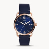 Fossil The Commuter Blue Dial Blue Leather Strap Watch for Men - FS5274 Buy Now By Fossil