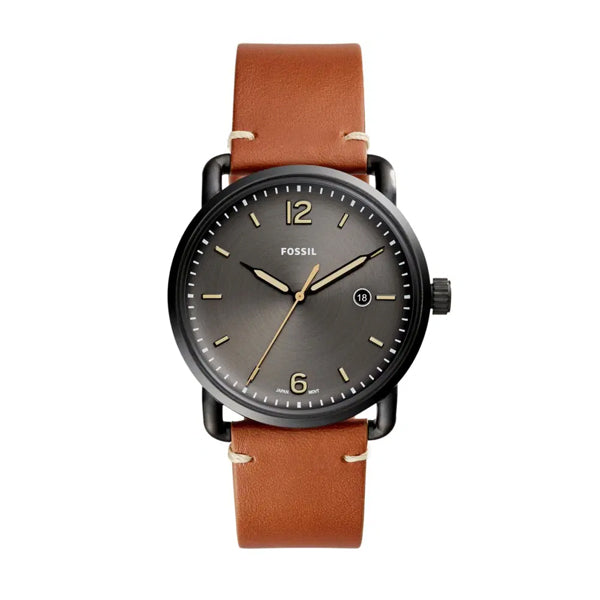 Fossil Commuter Three Hand Date Black Dial Brown Leather Strap Watch for Men - FS5276 Buy Now By Fossil