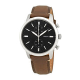 Fossil Townsman Chronograph Black Dial Brown Leather Strap Watch for Men - FS5280 Buy Now By Fossil