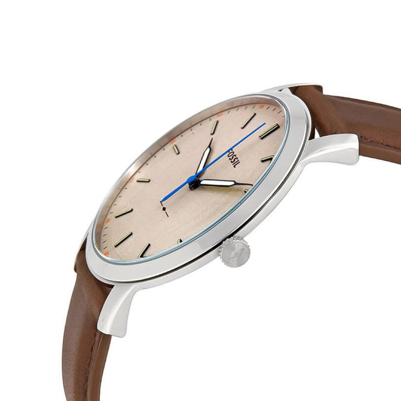 Fossil Minimalist Off White Dial Brown Leather Strap Watch for Men - FS5306 Buy Now By Fossil