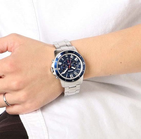 Fossil Grant Sport Chronograph Blue Dial Silver Steel Strap Watch for Men - FS5238 Buy Now By Fossil