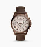 Fossil Grant Chronograph White Dial Brown Leather Strap Watch for Men - FS5344 Buy Now By Fossil