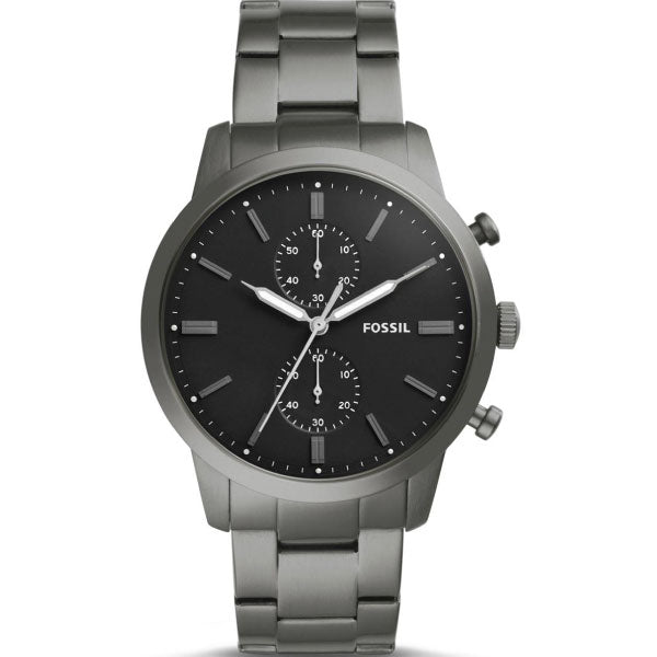 Fossil Townsman Chronograph Black Dial Silver Steel Strap Watch for Men - FS5349 Buy Now By Fossil