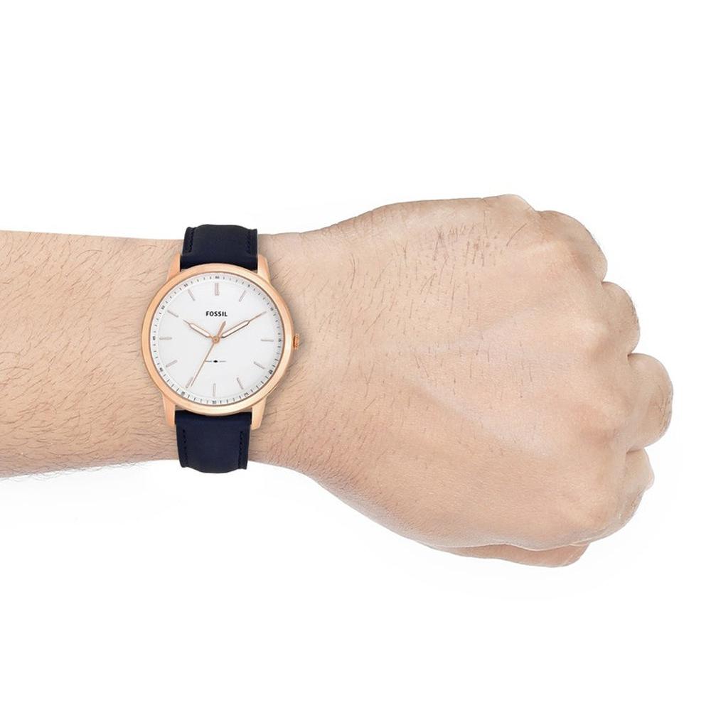 Fossil The Minimalist Slim White Dial Blue Leather Strap Watch for Men - FS5371 Buy Now By Fossil