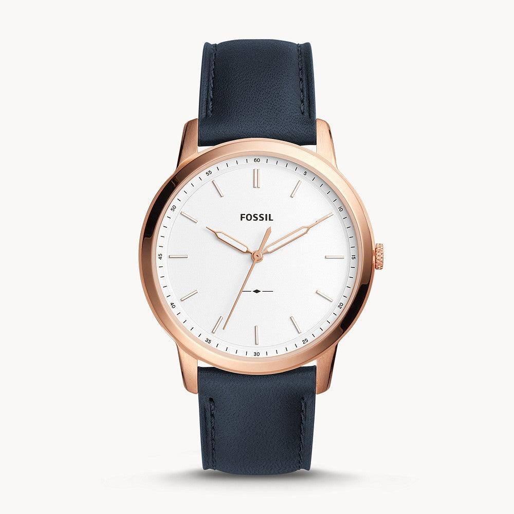 Fossil The Minimalist Slim White Dial Blue Leather Strap Watch for Men - FS5371 Buy Now By Fossil
