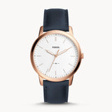 Fossil The Minimalist Slim White Dial Blue Leather Strap Watch for Men - FS5371 Buy Now By Fossil