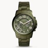 Fossil Grant Chronograph Olive Green Dial Green Steel Strap Watch for Men - FS5375 Buy Now By Fossil