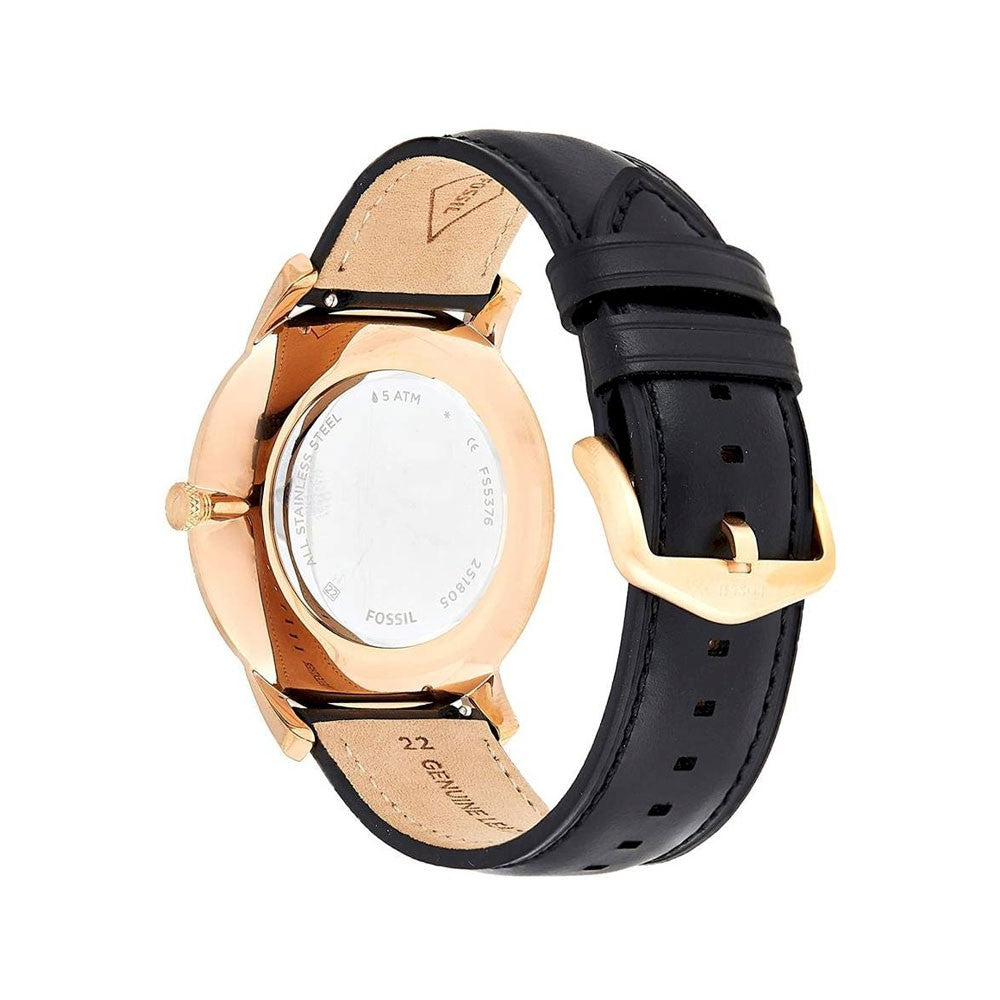 Fossil The Minimalist Black Dial Black Leather Strap Watch for Men - FS5376 Buy Now By Fossil