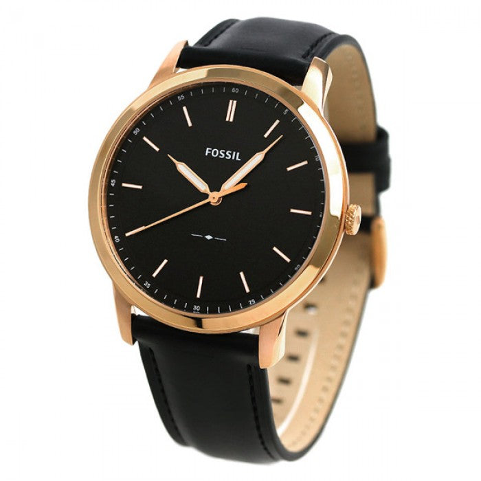 Fossil The Minimalist Black Dial Black Leather Strap Watch for Men - FS5376 Buy Now By Fossil
