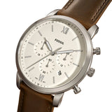Fossil Neutra Chronograph White Dial Brown Leather Strap Watch for Men - FS5380 Buy Now By Fossil