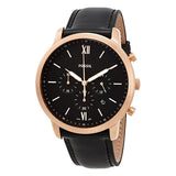 Fossil Neutra Chronograph Black Dial Black Leather Strap Watch for Men - FS5381 Buy Now By Fossil