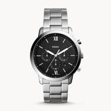 Fossil Neutra Chronograph Black Dial Silver Steel Strap Watch for Men - FS5384 Buy Now By Fossil
