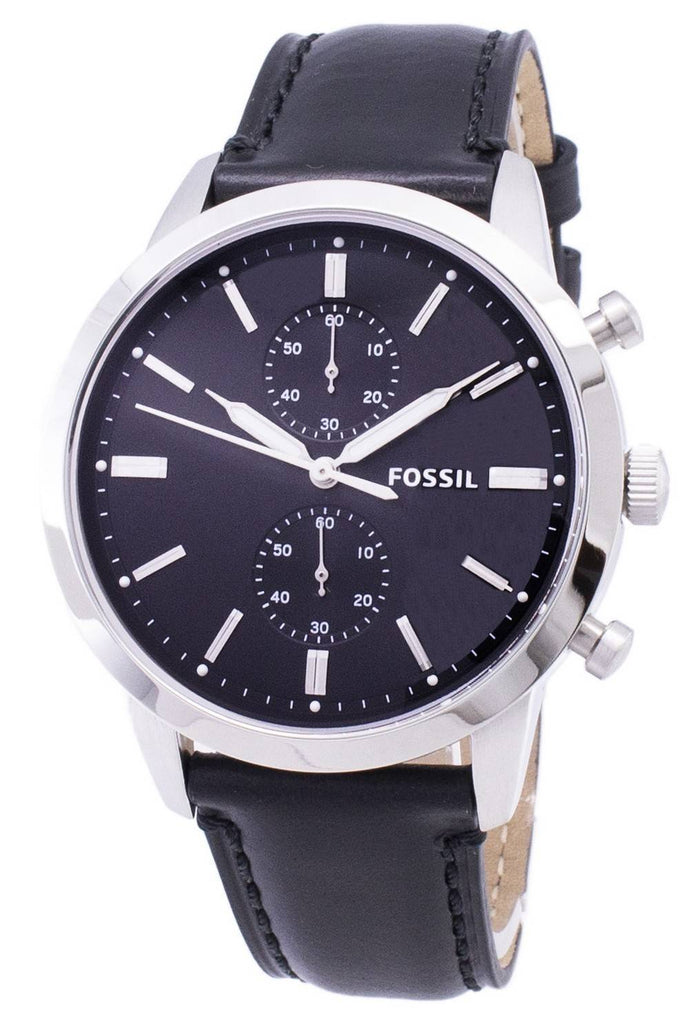 Fossil Townsman Multifunction Black Dial Black Leather Strap Watch for Men - FS5396 Buy Now By Fossil