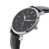 Fossil The Minimalist Three Hand Black Dial Black Leather Strap Watch for Men - FS5398 Buy Now By Fossil