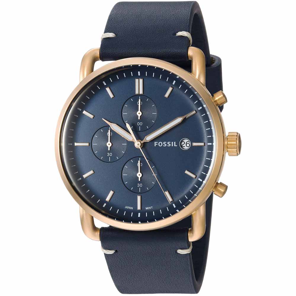 Fossil The Commuter Blue Dial Blue Leather Strap Watch for Men - FS5404 Buy Now By Fossil