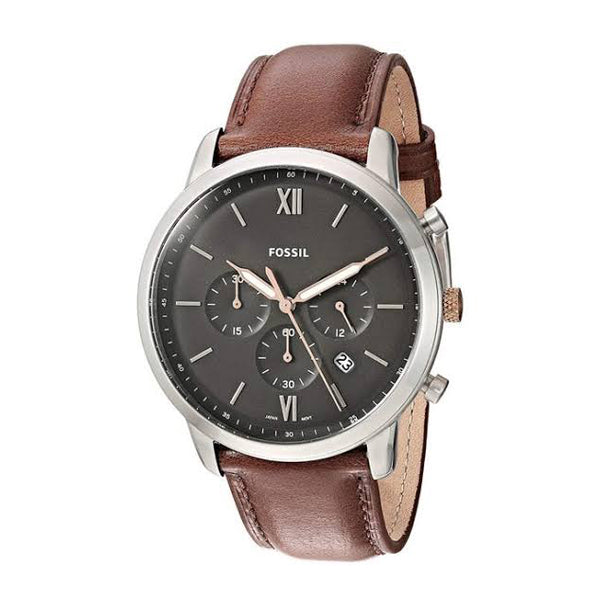 Fossil Neutra Chronograph Black Dial Brown Leather Strap Watch for Men - FS5408 Buy Now By Fossil