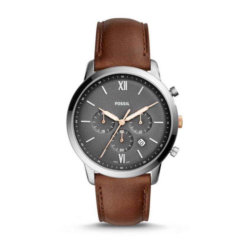 Fossil Neutra Chronograph Black Dial Brown Leather Strap Watch for Men - FS5408 Buy Now By Fossil