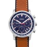 Fossil Goodwin Chronograph Blue Dial Brown Leather Strap Watch for Men - FS5414 Buy Now By Fossil