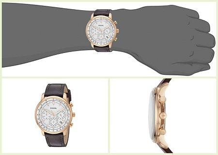 Fossil Goodwin Chronograph White Dial Brown Leather Strap Watch for Men - FS5415 Buy Now By Fossil