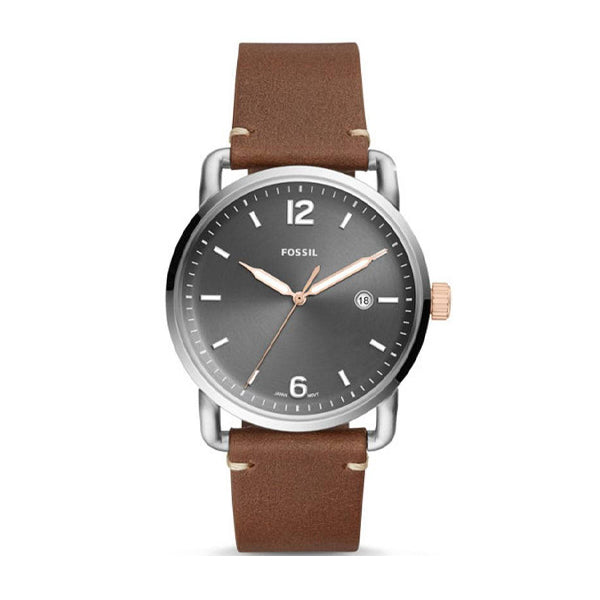Fossil Commuter Grey Dial Brown Leather Strap Watch for Men - FS5417 Buy Now By Fossil
