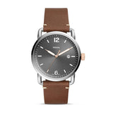 Fossil Commuter Grey Dial Brown Leather Strap Watch for Men - FS5417 Buy Now By Fossil
