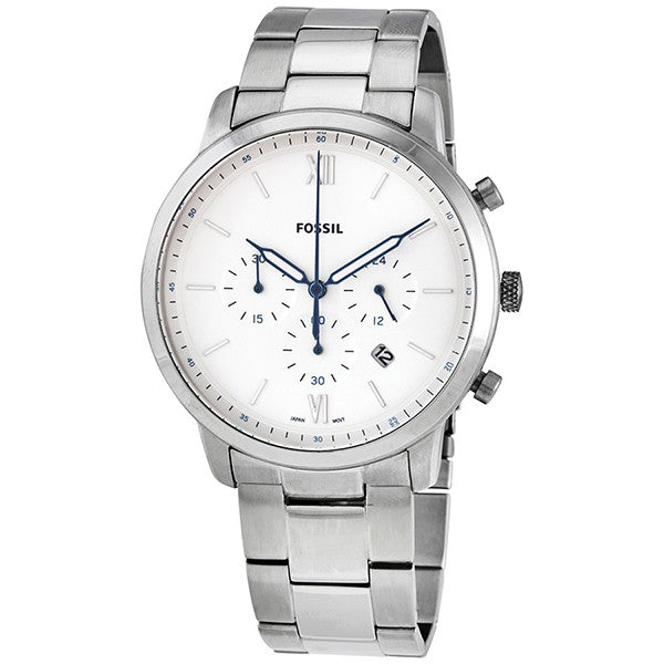 Fossil Neutra Chronograph White Dial Silver Steel Strap Watch for Men - FS5433 Buy Now By Fossil