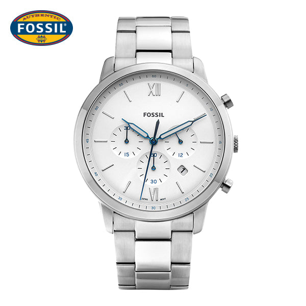 Fossil Neutra Chronograph White Dial Silver Steel Strap Watch for Men - FS5433 Buy Now By Fossil