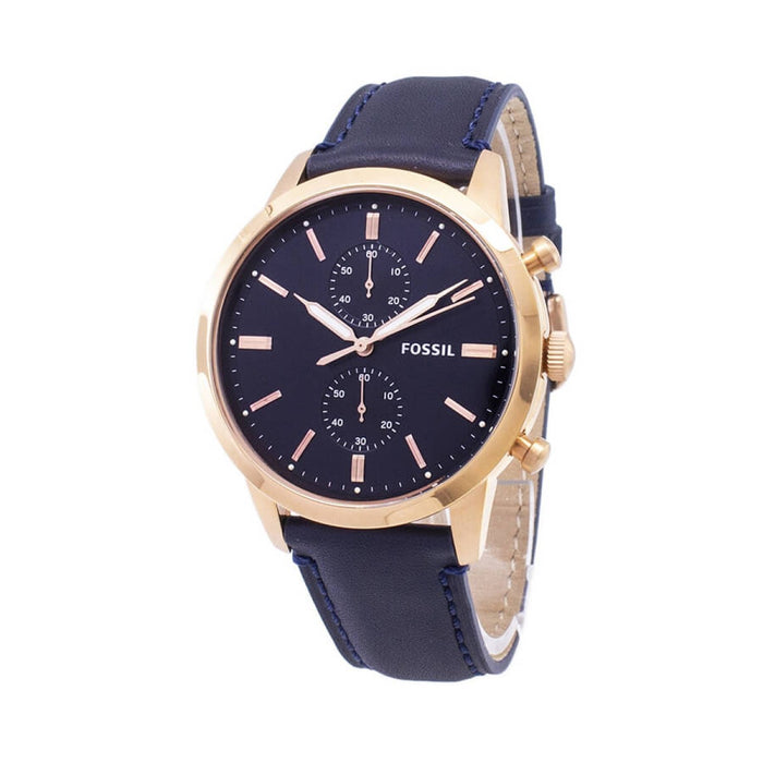 Fossil Townsman Chronograph Blue Dial Blue Leather Strap Watch for Men - FS5436 Buy Now By Fossil
