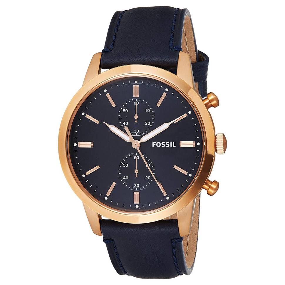 Fossil Townsman Chronograph Blue Dial Blue Leather Strap Watch for Men - FS5436 Buy Now By Fossil