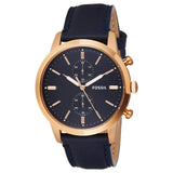 Fossil Townsman Chronograph Blue Dial Blue Leather Strap Watch for Men - FS5436 Buy Now By Fossil