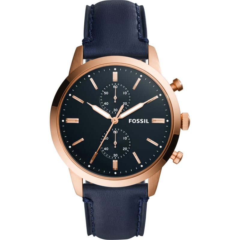 Fossil Townsman Chronograph Blue Dial Blue Leather Strap Watch for Men - FS5436 Buy Now By Fossil