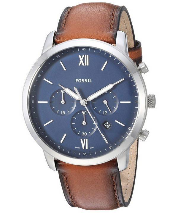 Fossil Neutra Chronograph Blue Dial Brown Leather Strap Watch for Men - FS5453 Buy Now By Fossil