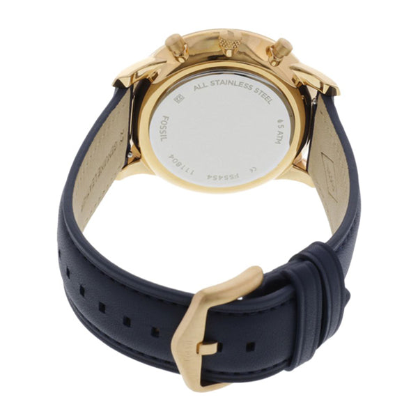Fossil Neutra Chronograph Blue Dial Blue Leather Strap Watch for Men - FS5454 Buy Now By Fossil