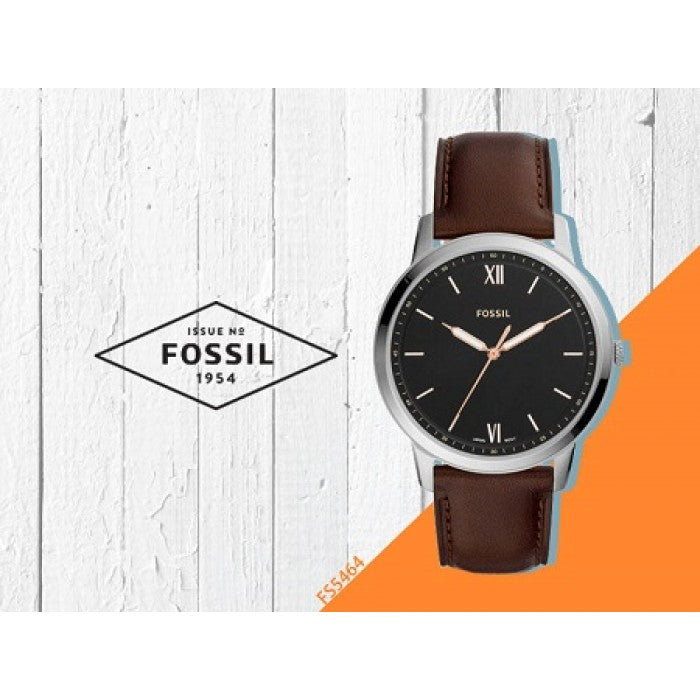 Fossil The Minimalist 3H Black Dial Brown Leather Strap Watch for Men - FS5464 Buy Now By Fossil