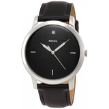 Fossil The Minimalist Carbon Series Black Dial Black Leather Strap Watch for Men - FS5497 Buy Now By Fossil