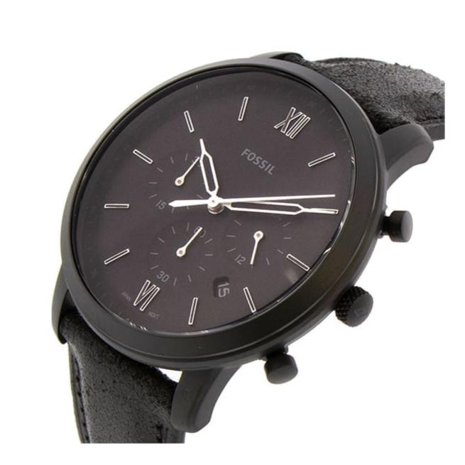 Fossil Neutra Chronograph Black Dial Black Leather Strap Watch for Men - FS5503 Buy Now By Fossil