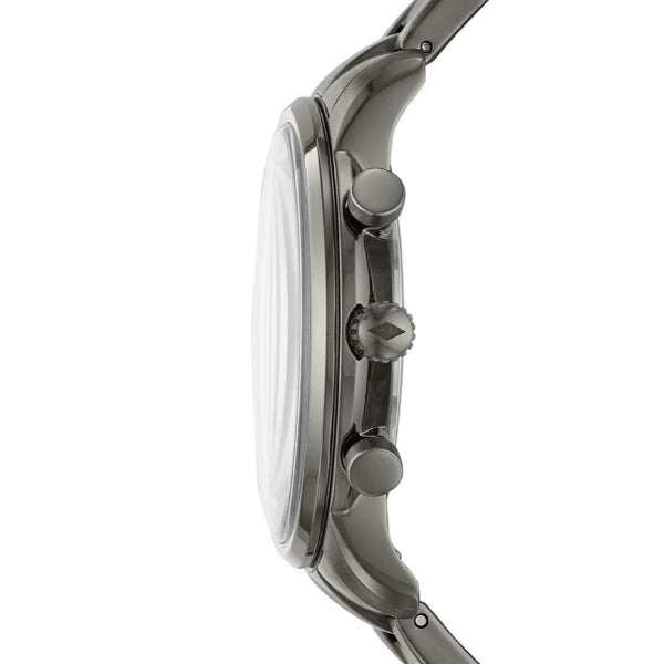 Fossil Goodwin Chrono Analog Black Dial Grey Steel Strap Watch for Men - FS5518 Buy Now By Fossil