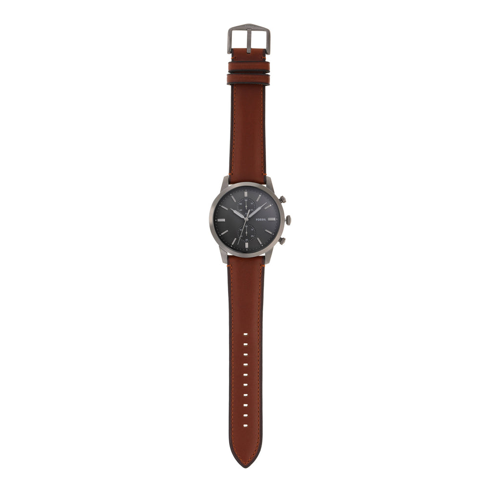 Fossil Townsman Chronograph Gray Dial Brown Leather Strap Watch for Men - FS5522 Buy Now By Fossil
