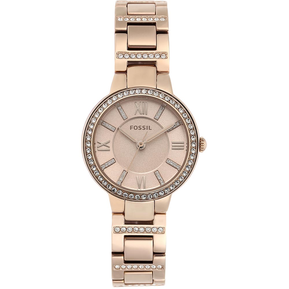 Fossil Virginia Pink Dial Pink Steel Strap Watch for Women - ES4482 Buy Now By Fossil
