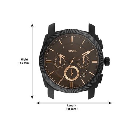 Fossil Machine Chronograph Black Dial Black Leather Strap Watch for Men - FS5586 Buy Now By Fossil