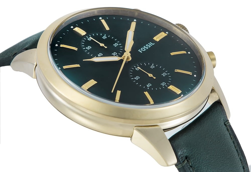 Fossil Townsman Chronograph Green Dial Green Leather Strap Watch for Men - FS5599 Buy Now By Fossil