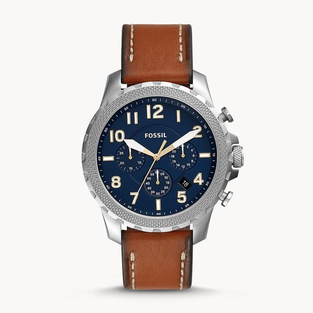 Fossil Bowman Chronograph Blue Dial Brown Leather Strap Watch for Men - FS5602 Buy Now By Fossil