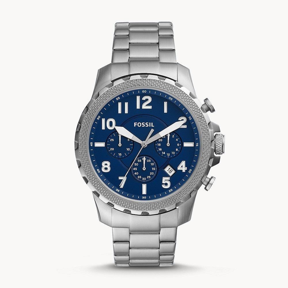 Fossil Bowman Chronograph Blue Dial Silver Steel Strap Watch for Men - FS5604 Buy Now By Fossil