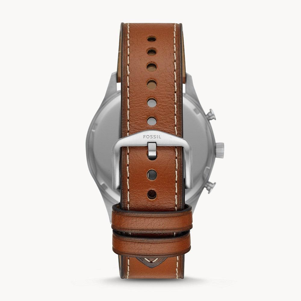 Fossil Forrester Chronograph Blue Dial Brown Leather Strap Watch for Men - S5607 Buy Now By Fossil