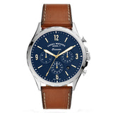 Fossil Forrester Chronograph Blue Dial Brown Leather Strap Watch for Men - S5607 Buy Now By Fossil